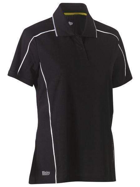 Bisley Women's Cool Mesh Polo Shirt BKL1425 Work Wear Bisley Workwear Black 6 